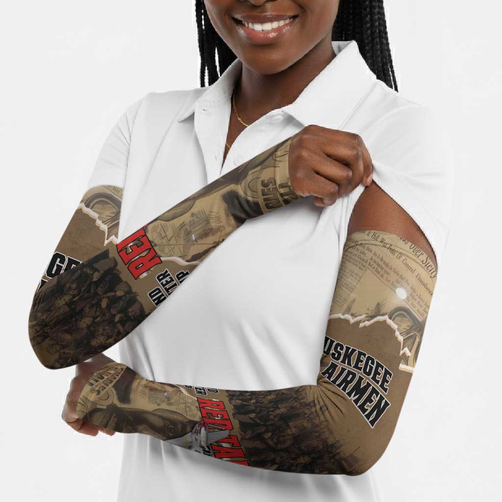 Tuskegee Airmen  Red Tails Tribute Arm Sleeves Black History Air Force