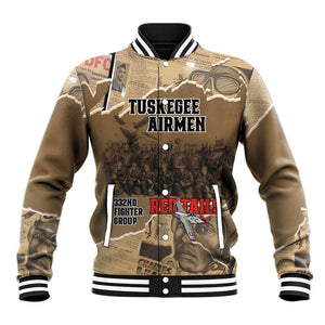 Tuskegee Airmen  Red Tails Tribute Baseball Jacket Black History Air Force - African Pride
