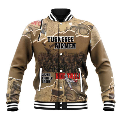 Tuskegee Airmen  Red Tails Tribute Baseball Jacket Black History Air Force - African Pride