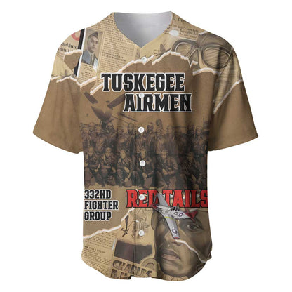 Tuskegee Airmen  Red Tails Tribute Baseball Jersey Black History Air Force - African Pride