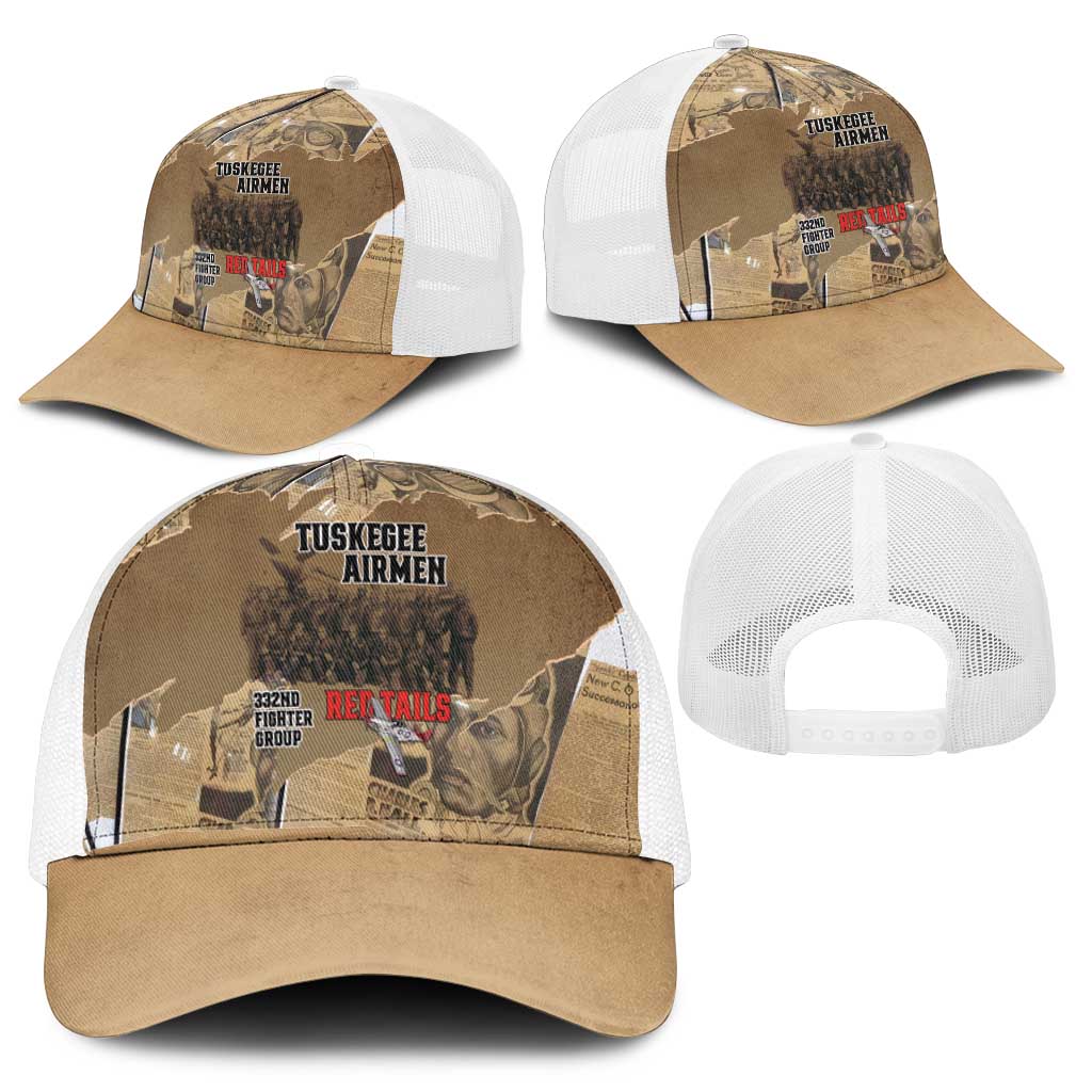Tuskegee Airmen  Red Tails Tribute Baseball Net Cap Black History Air Force - African Pride