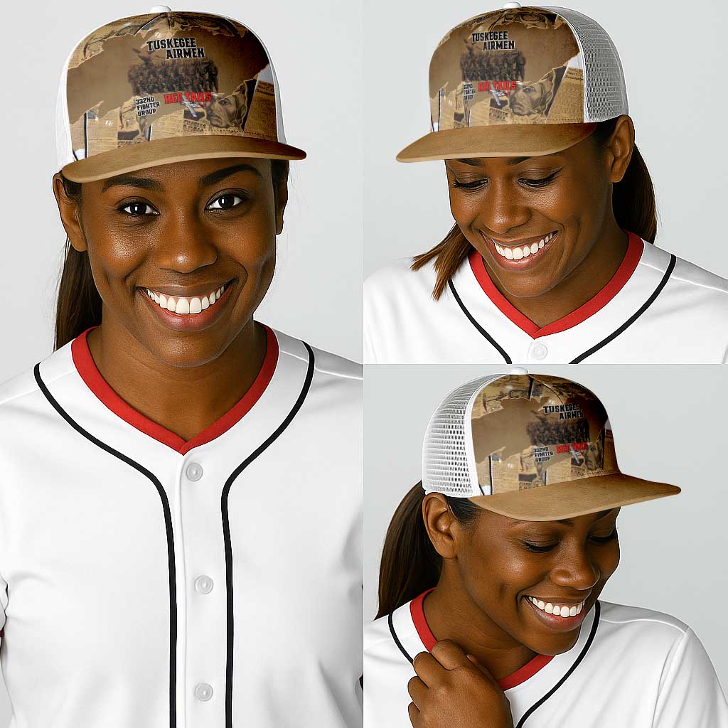 Tuskegee Airmen  Red Tails Tribute Baseball Net Cap Black History Air Force - African Pride