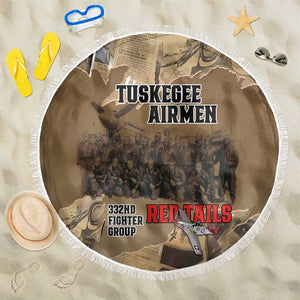 Tuskegee Airmen  Red Tails Tribute Beach Blanket Black History Air Force - African Pride