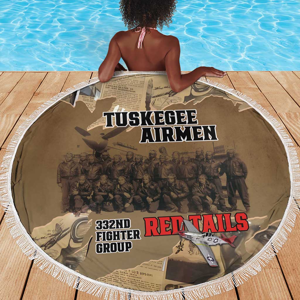 Tuskegee Airmen  Red Tails Tribute Beach Blanket Black History Air Force - African Pride