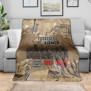 Tuskegee Airmen  Red Tails Tribute Blanket Black History Air Force - African Pride