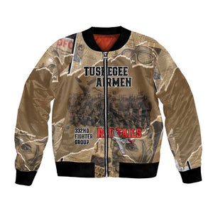 Tuskegee Airmen  Red Tails Tribute Bomber Jacket Black History Air Force - African Pride
