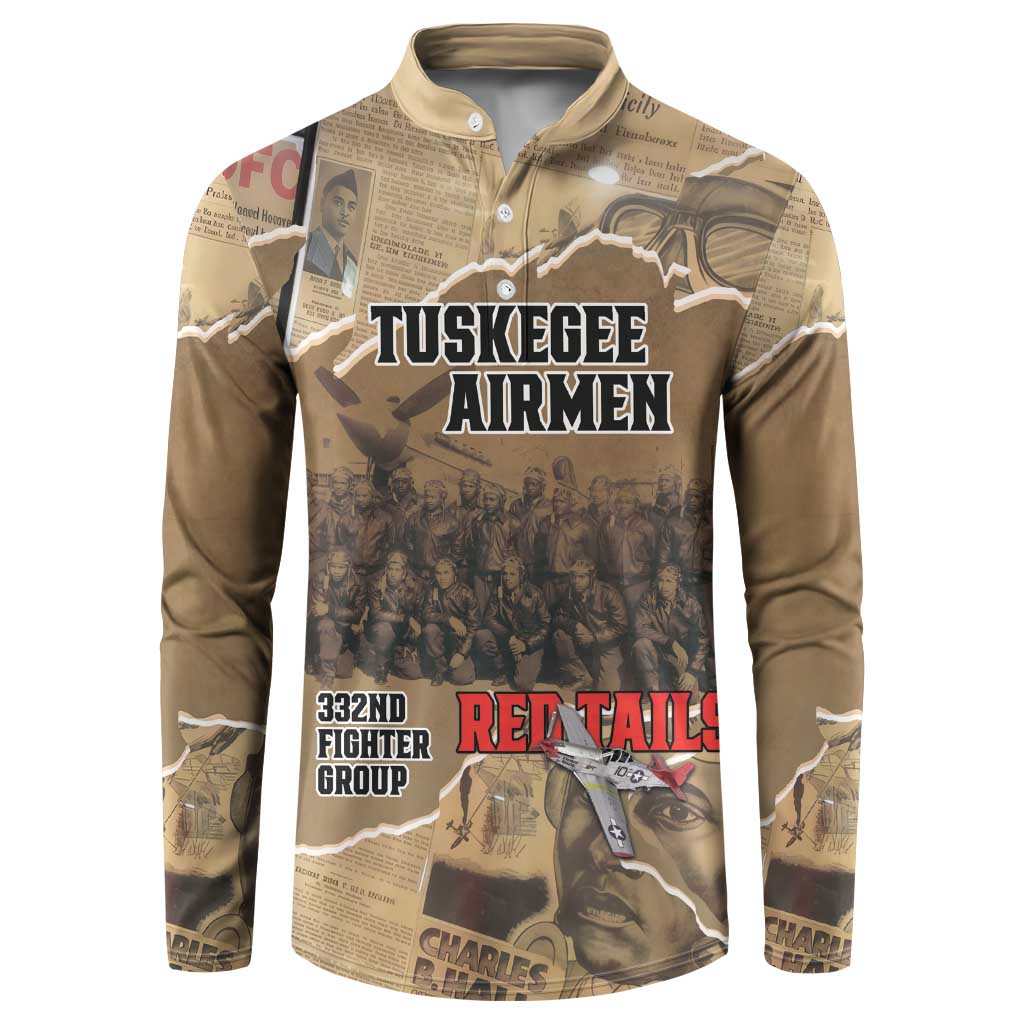 Tuskegee Airmen  Red Tails Tribute Button Sweatshirt Black History Air Force