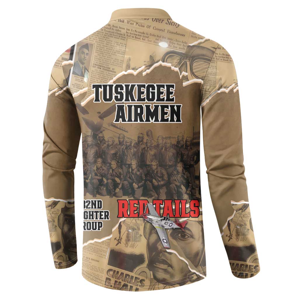 Tuskegee Airmen  Red Tails Tribute Button Sweatshirt Black History Air Force