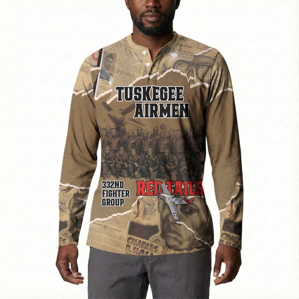Tuskegee Airmen  Red Tails Tribute Button Sweatshirt Black History Air Force