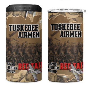 Tuskegee Airmen  Red Tails Tribute 4 in 1 Can Cooler Tumbler Black History Air Force - African Pride