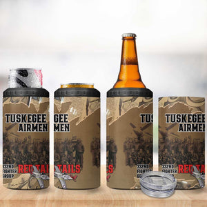 Tuskegee Airmen  Red Tails Tribute 4 in 1 Can Cooler Tumbler Black History Air Force - African Pride