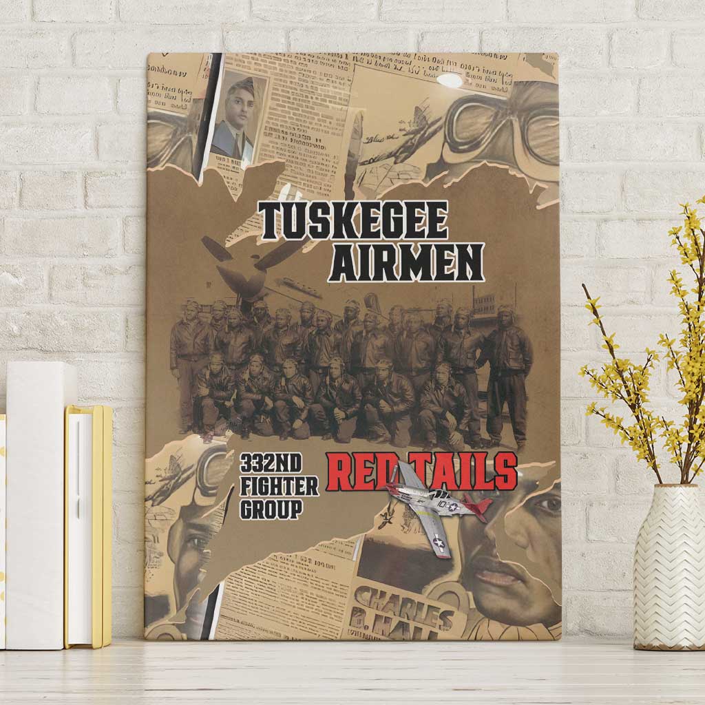 Tuskegee Airmen  Red Tails Tribute Canvas Wall Art Black History Air Force - African Pride