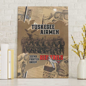 Tuskegee Airmen  Red Tails Tribute Canvas Wall Art Black History Air Force - African Pride