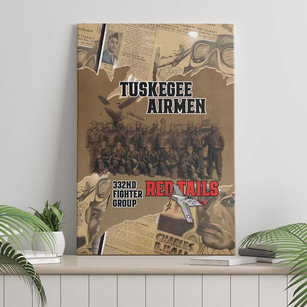 Tuskegee Airmen  Red Tails Tribute Canvas Wall Art Black History Air Force - African Pride
