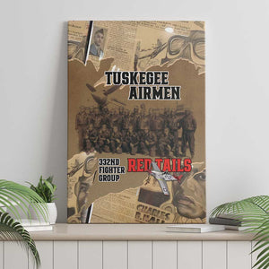 Tuskegee Airmen  Red Tails Tribute Canvas Wall Art Black History Air Force - African Pride