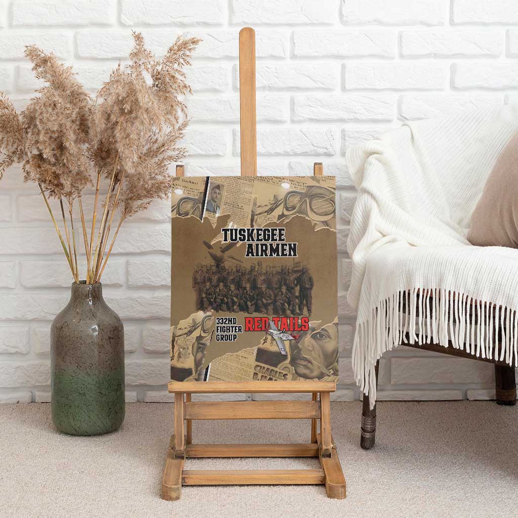 Tuskegee Airmen  Red Tails Tribute Canvas Wall Art Black History Air Force - African Pride