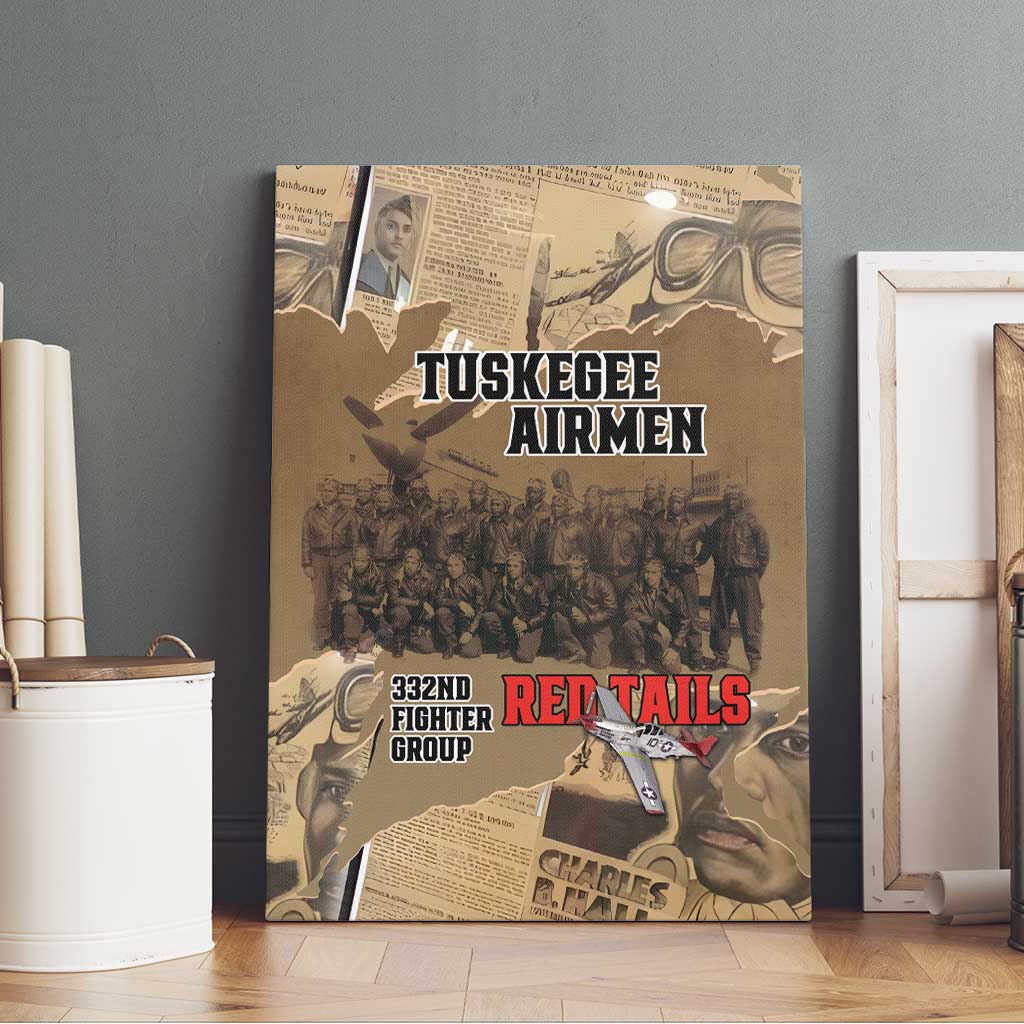 Tuskegee Airmen  Red Tails Tribute Canvas Wall Art Black History Air Force - African Pride
