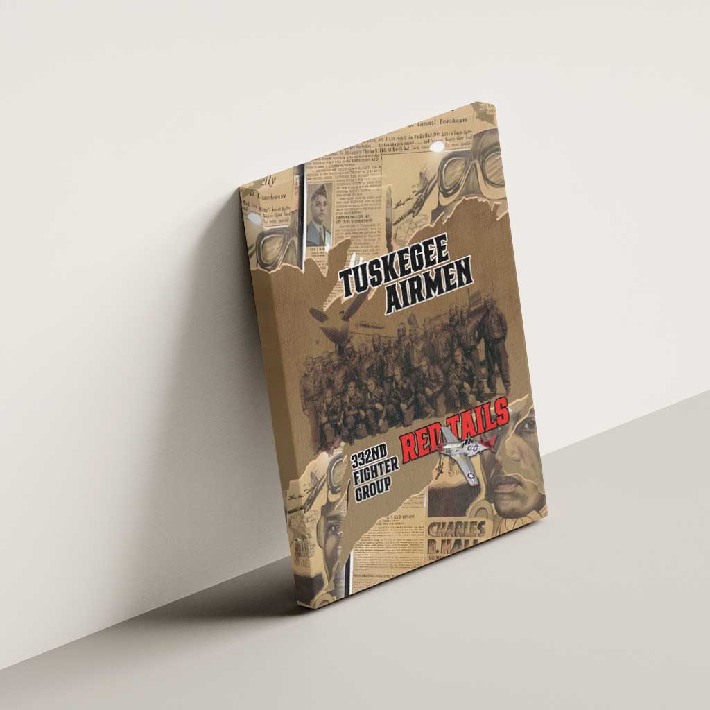 Tuskegee Airmen  Red Tails Tribute Canvas Wall Art Black History Air Force - African Pride