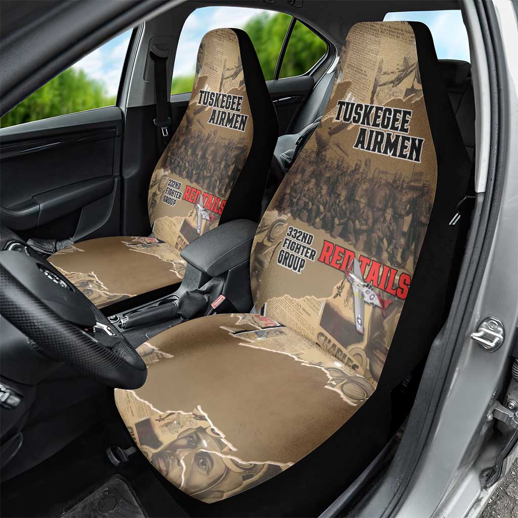 Tuskegee Airmen  Red Tails Tribute Car Seat Cover Black History Air Force - African Pride