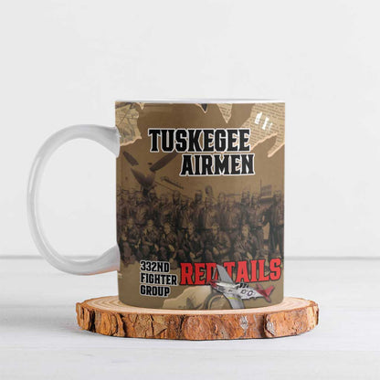 Tuskegee Airmen  Red Tails Tribute Ceramic Mug Black History Air Force