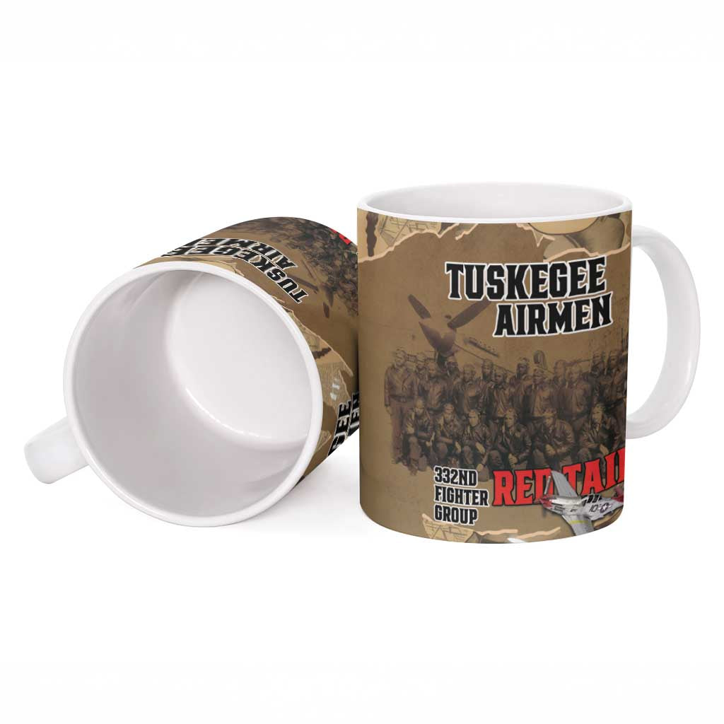 Tuskegee Airmen  Red Tails Tribute Ceramic Mug Black History Air Force