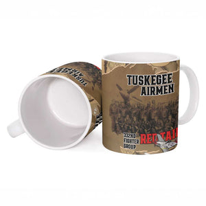 Tuskegee Airmen  Red Tails Tribute Ceramic Mug Black History Air Force