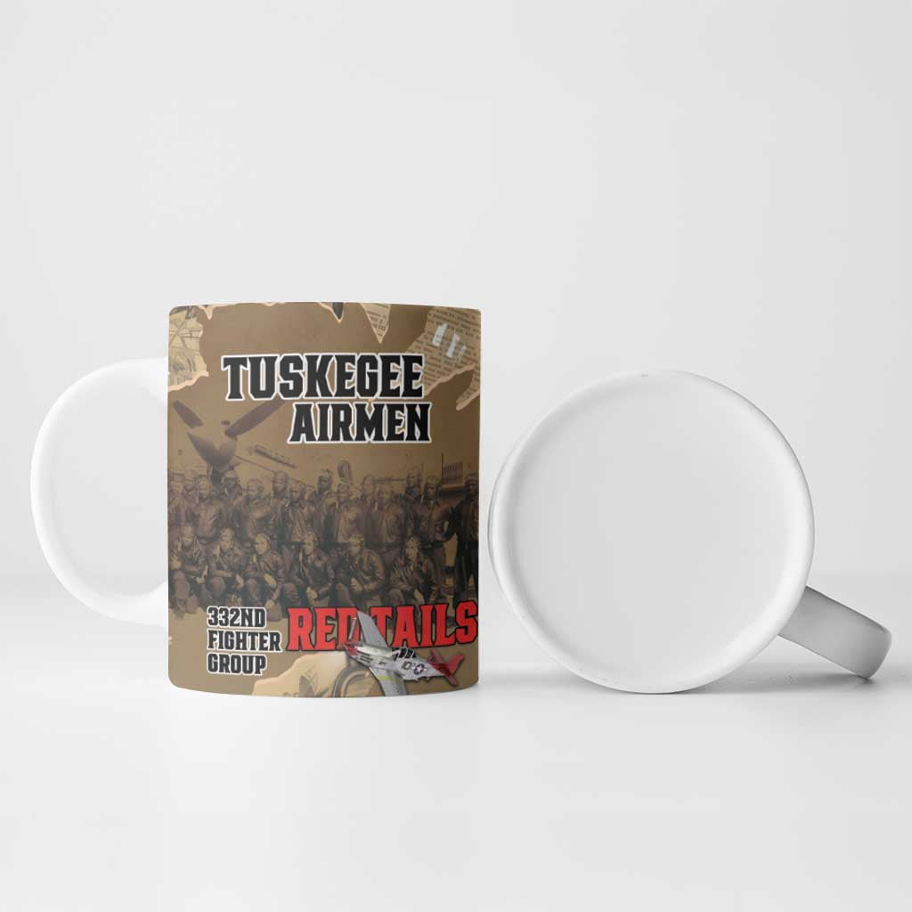 Tuskegee Airmen  Red Tails Tribute Ceramic Mug Black History Air Force