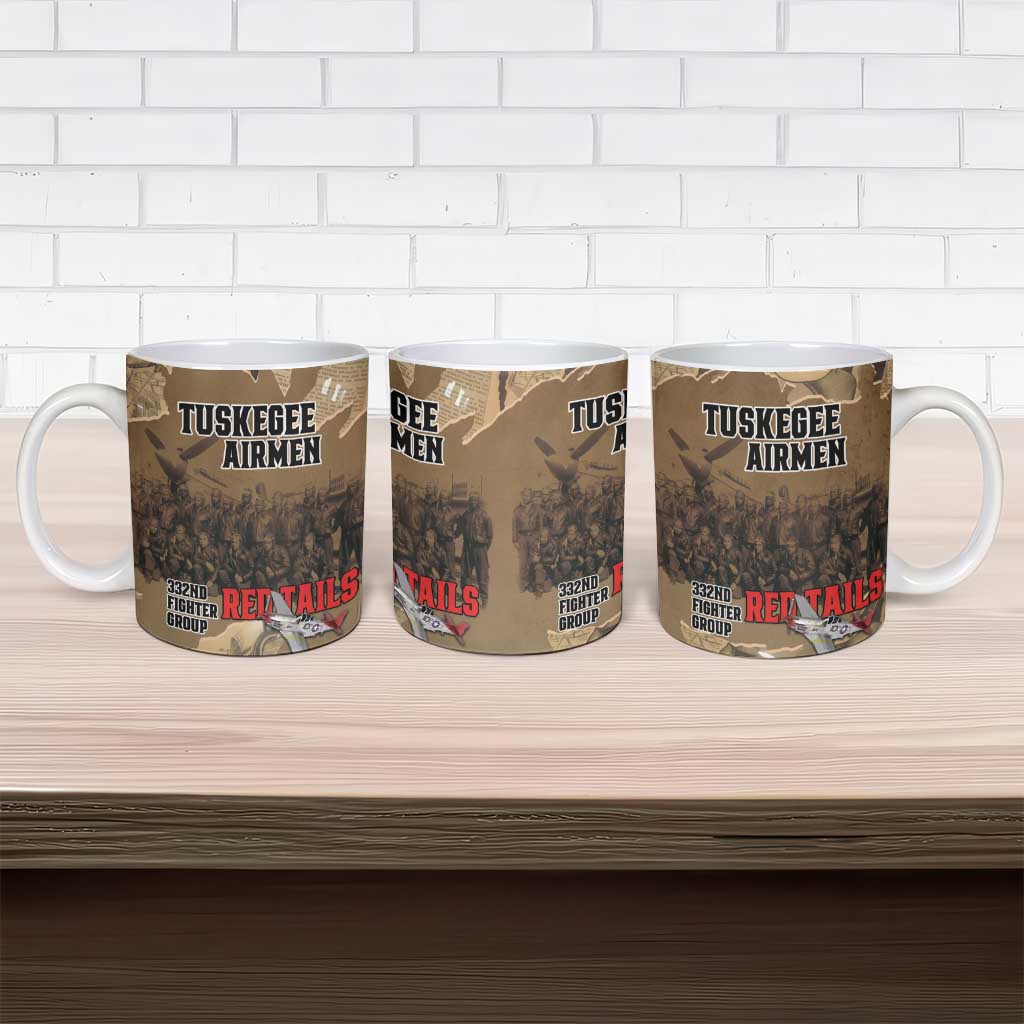 Tuskegee Airmen  Red Tails Tribute Ceramic Mug Black History Air Force