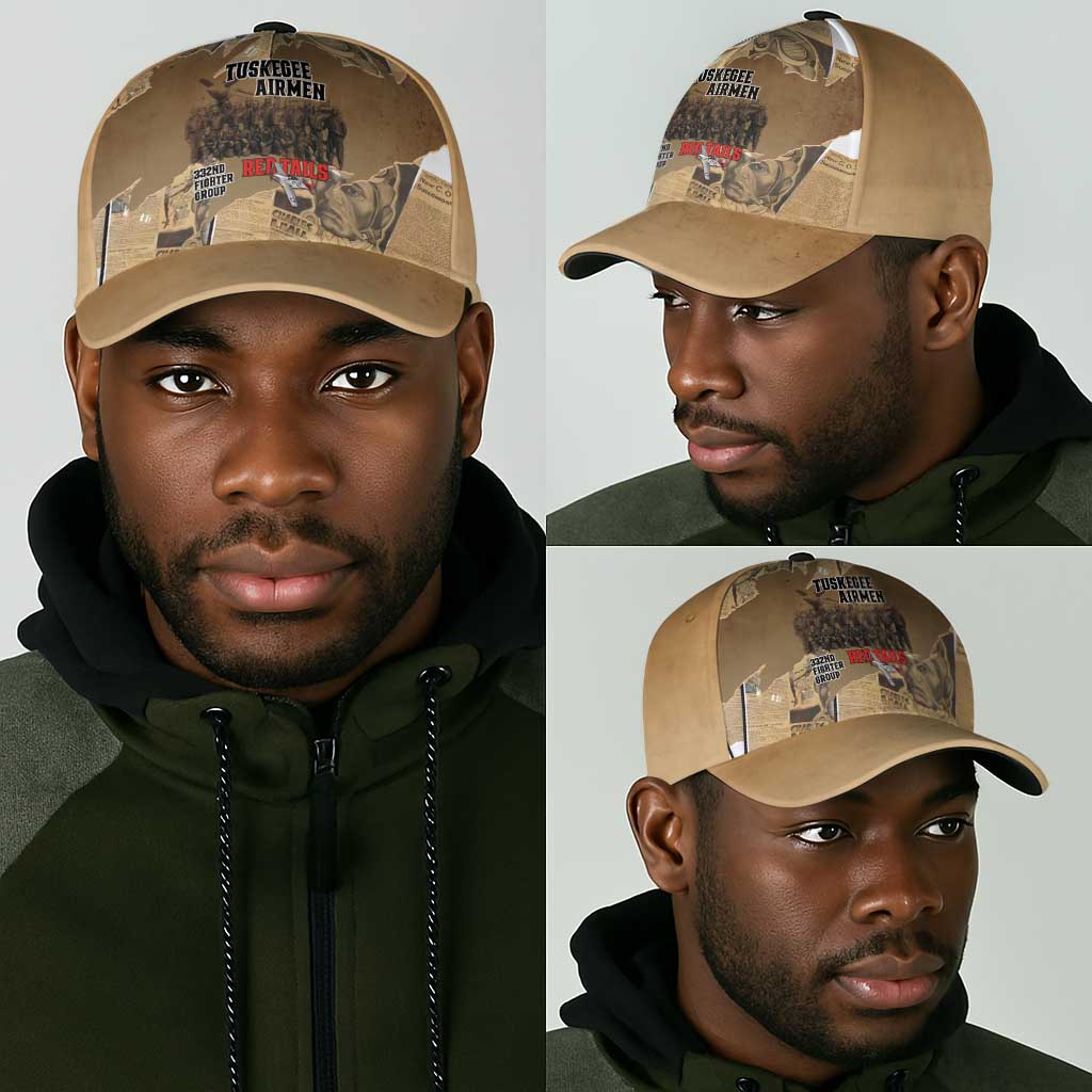Tuskegee Airmen  Red Tails Tribute Classic Cap Black History Air Force - African Pride