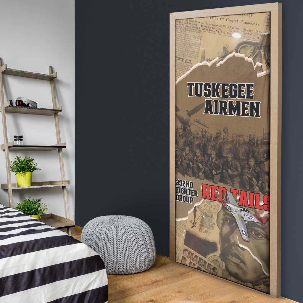 Tuskegee Airmen  Red Tails Tribute Door Cover Black History Air Force
