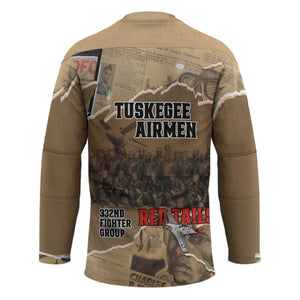 Tuskegee Airmen  Red Tails Tribute Hockey Jersey Black History Air Force