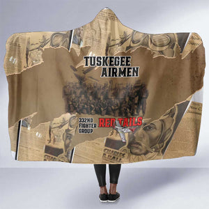 Tuskegee Airmen  Red Tails Tribute Hooded Blanket Black History Air Force - African Pride