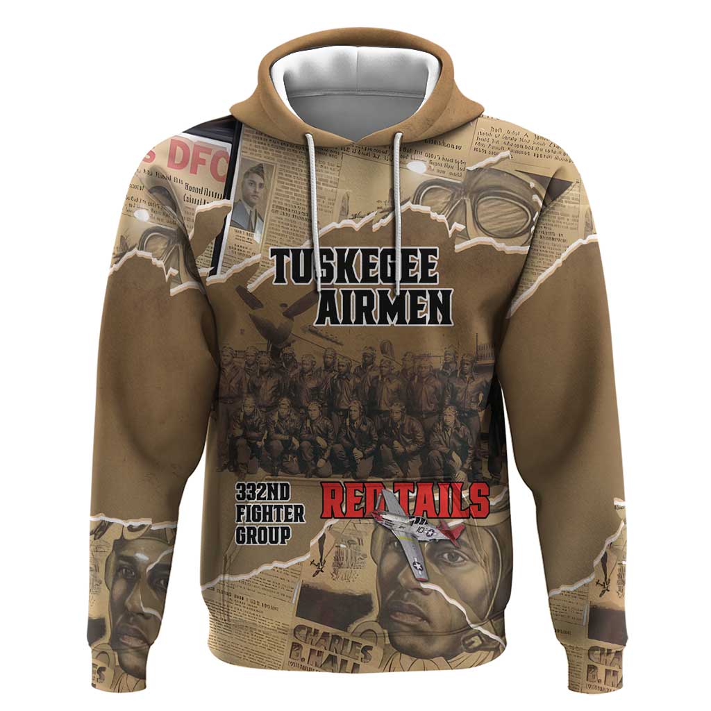 Tuskegee Airmen  Red Tails Tribute Hoodie Black History Air Force - African Pride