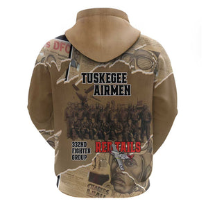 Tuskegee Airmen  Red Tails Tribute Hoodie Black History Air Force - African Pride