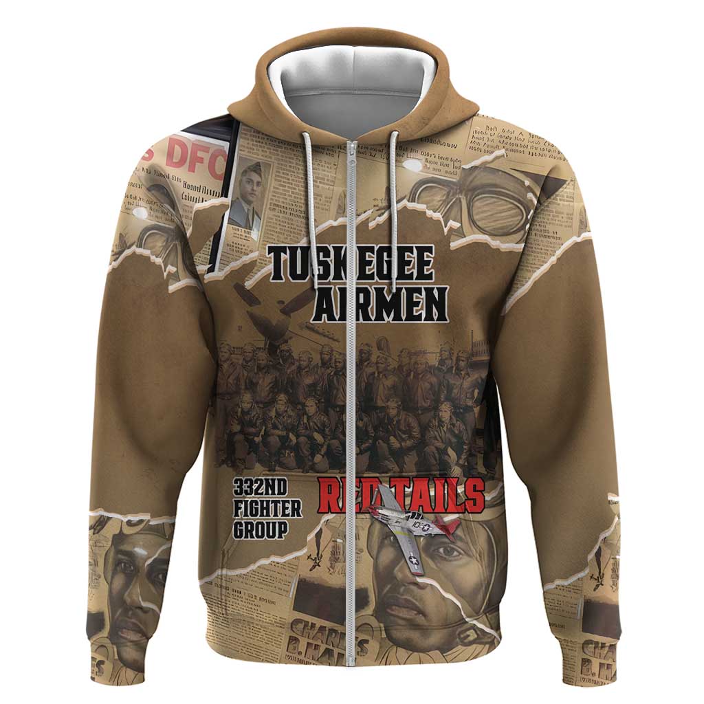 Tuskegee Airmen  Red Tails Tribute Hoodie Black History Air Force - African Pride