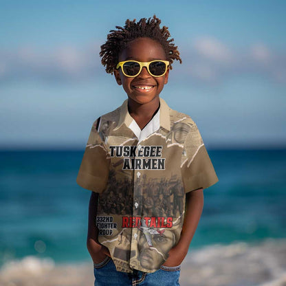 Tuskegee Airmen  Red Tails Tribute Kid Hawaiian Shirt Black History Air Force - African Pride