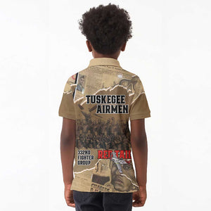 Tuskegee Airmen  Red Tails Tribute Kid Polo Shirt Black History Air Force - African Pride