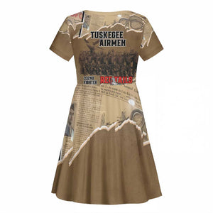 Tuskegee Airmen  Red Tails Tribute Kid Short Sleeve Dress Black History Air Force - African Pride