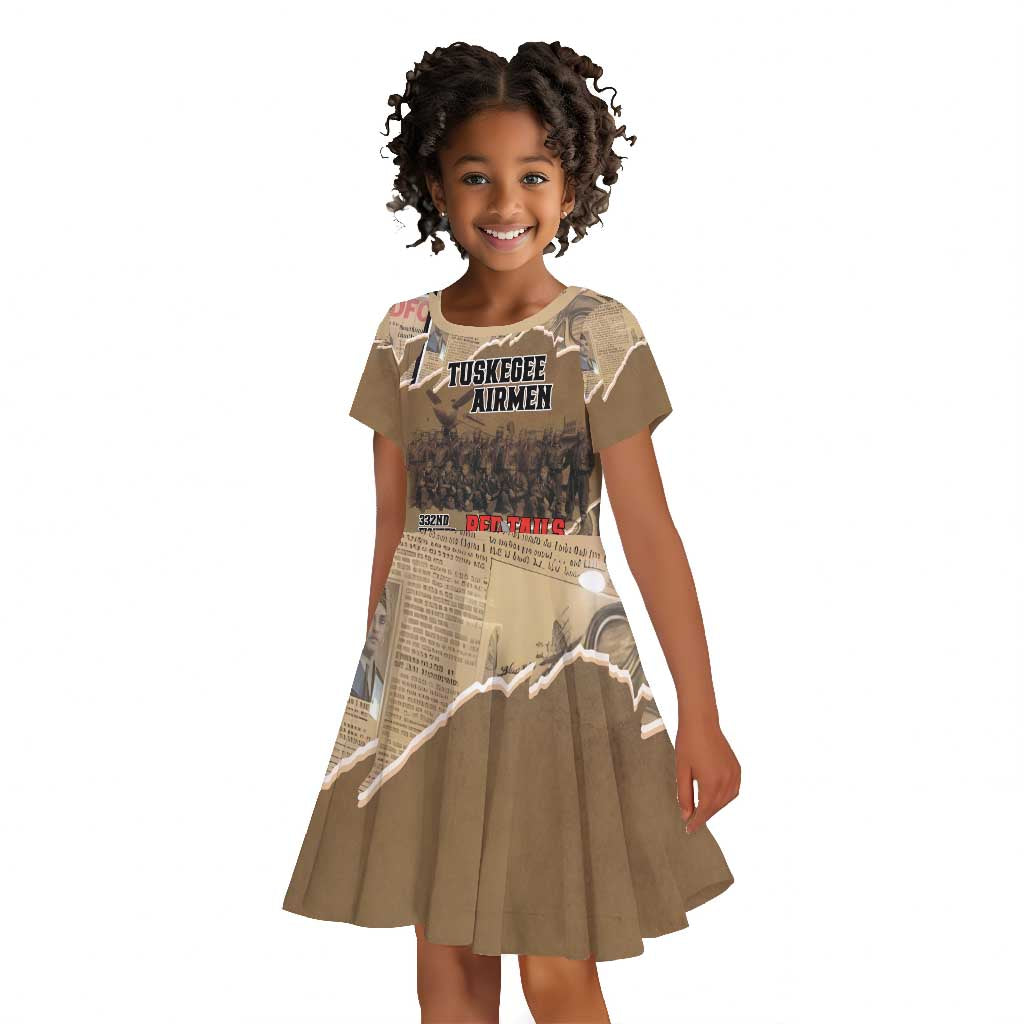 Tuskegee Airmen  Red Tails Tribute Kid Short Sleeve Dress Black History Air Force - African Pride