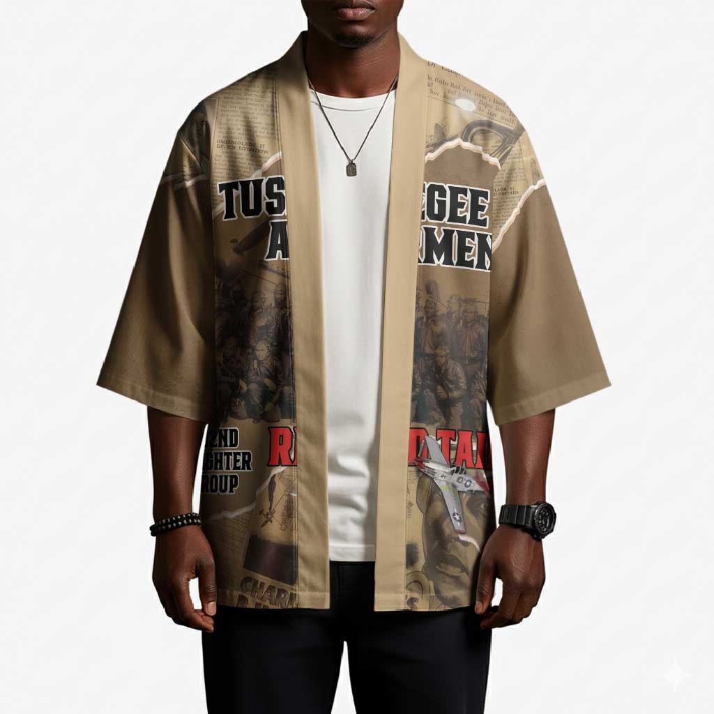 Tuskegee Airmen  Red Tails Tribute Kimono Black History Air Force