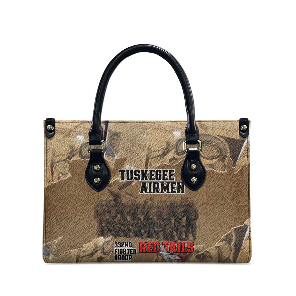 Tuskegee Airmen  Red Tails Tribute Leather Bag Black History Air Force