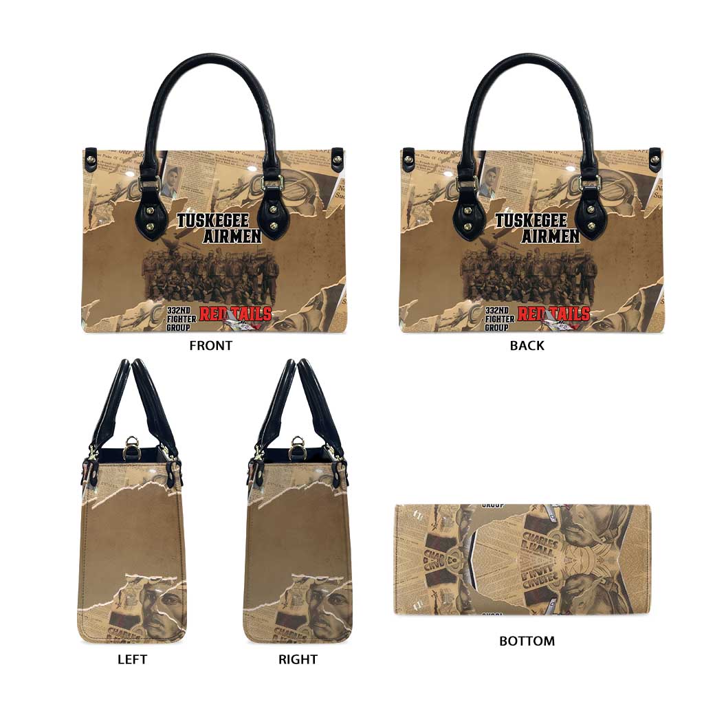 Tuskegee Airmen  Red Tails Tribute Leather Bag Black History Air Force