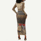 Tuskegee Airmen  Red Tails Tribute Long Sleeve Bodycon Dress Black History Air Force - African Pride