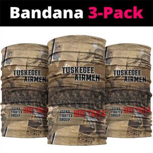 Tuskegee Airmen  Red Tails Tribute Neck Gaiter Black History Air Force - African Pride