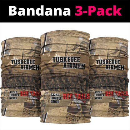 Tuskegee Airmen  Red Tails Tribute Neck Gaiter Black History Air Force - African Pride