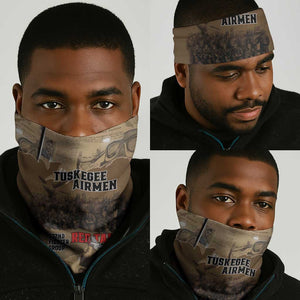 Tuskegee Airmen  Red Tails Tribute Neck Gaiter Black History Air Force - African Pride