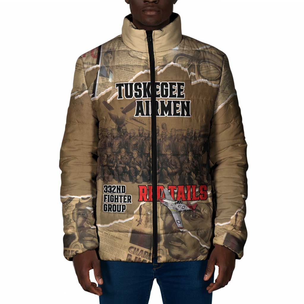 Tuskegee Airmen  Red Tails Tribute Padded Jacket Black History Air Force