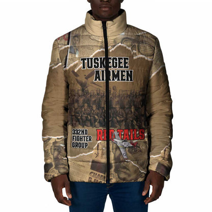 Tuskegee Airmen  Red Tails Tribute Padded Jacket Black History Air Force