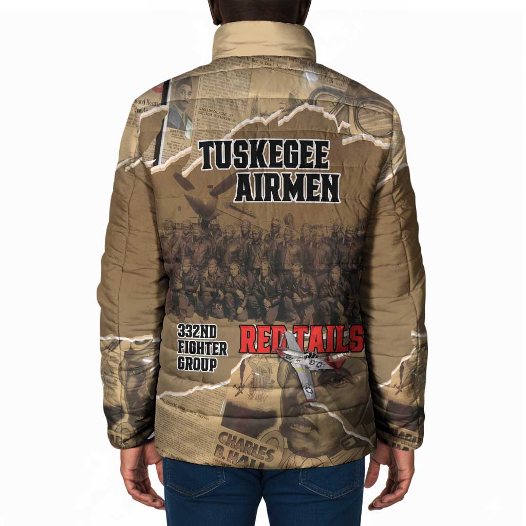 Tuskegee Airmen  Red Tails Tribute Padded Jacket Black History Air Force