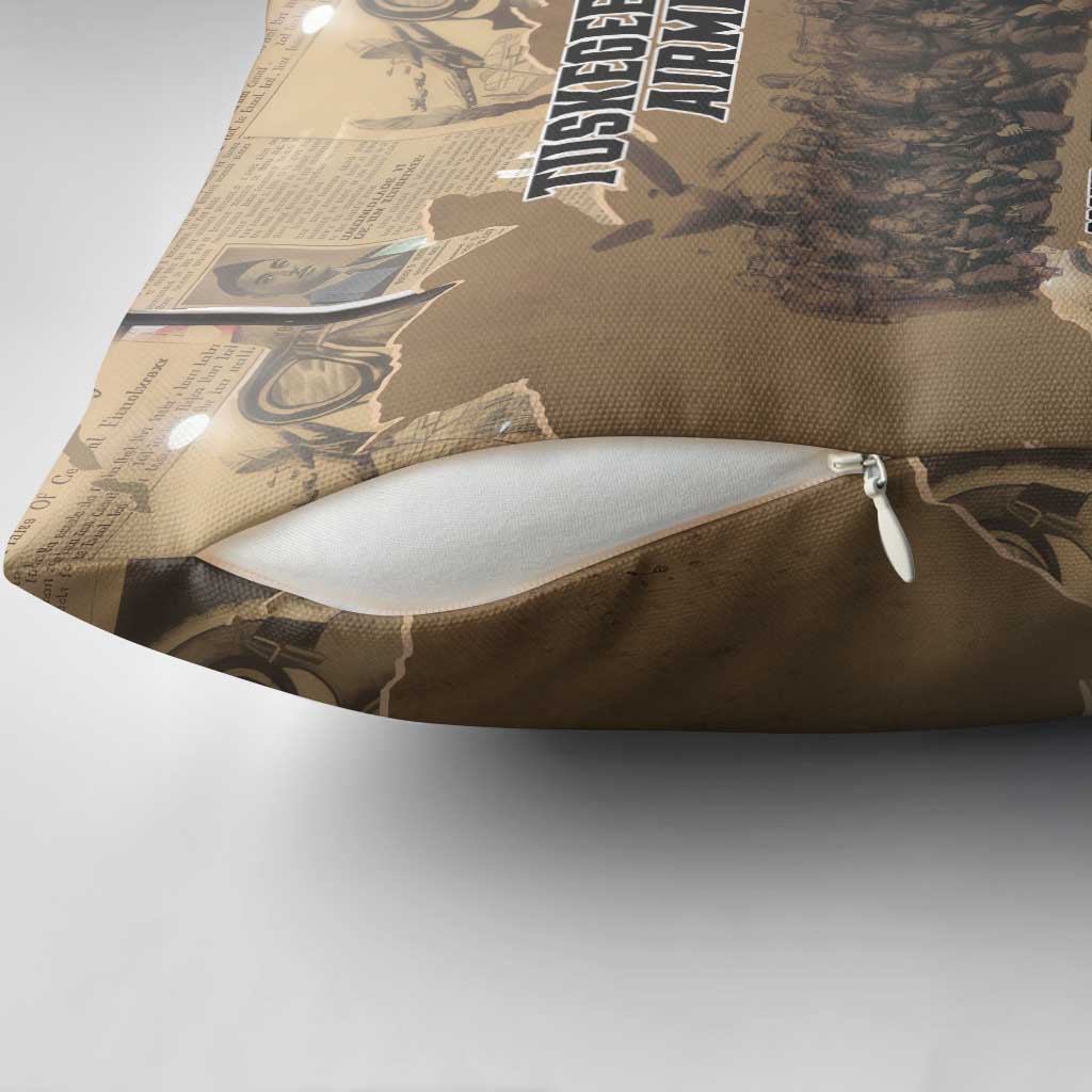 Tuskegee Airmen  Red Tails Tribute Pillow Cover Black History Air Force